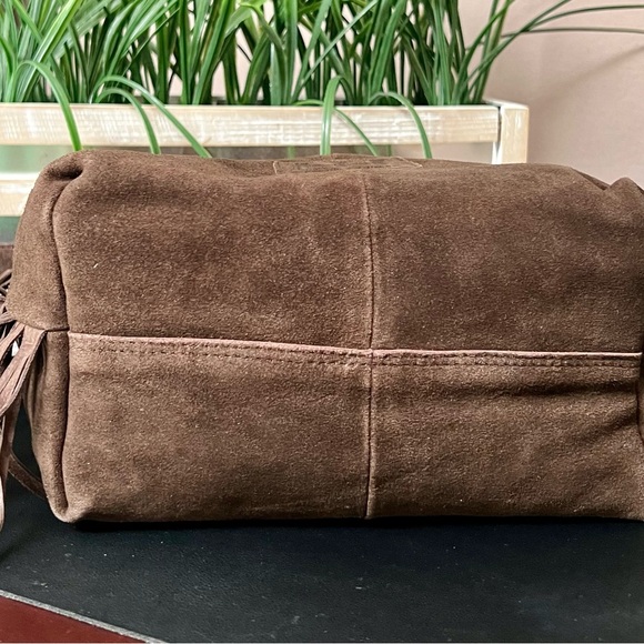HAUTE HIPPIE Suede Fringe Rich Chocolate Brown Bucket Bag - Picture 6 of 11